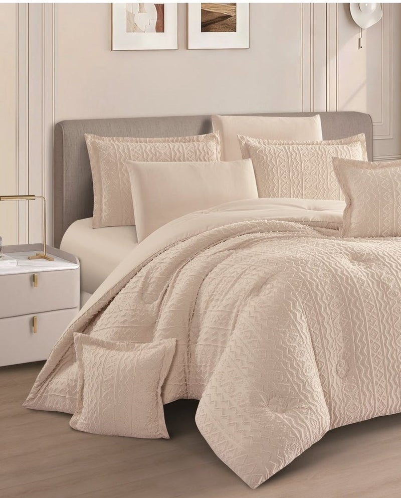 Elegant 8-piece summer bedspread set for a double bed, featuring a quilted design and microfiber material, sized 260x240 cm. - Image 3