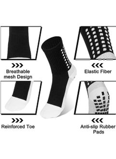 Gonice Men's Soccer Socks Anti Slip Non Slip Sports Soccer Socks, Unisex Athletic Sports Grip Socks Anti Slip Socks for Football, Basketball, Hockey Socks with Rubber Dots for Men & Women, 2 Pairs  - Image 3