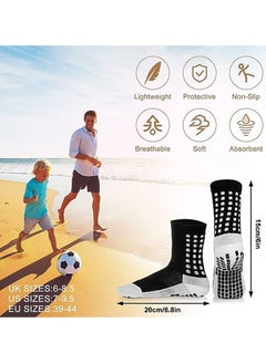 Gonice Men's Soccer Socks Anti Slip Non Slip Sports Soccer Socks, Unisex Athletic Sports Grip Socks Anti Slip Socks for Football, Basketball, Hockey Socks with Rubber Dots for Men & Women, 2 Pairs  - Image 2