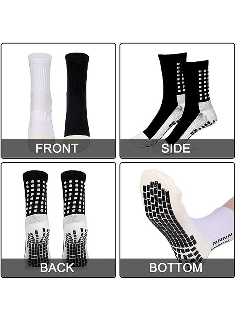 Gonice - Men's Soccer Socks Anti Slip Non Slip Sports Soccer Socks, Unisex Athletic Sports Grip Socks Anti Slip Socks for Football, Basketball, Hockey Socks with Rubber Dots for Men & Women, 2 Pairs - Image 1