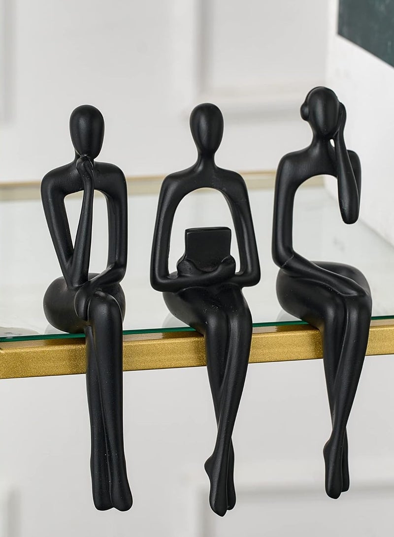 راكسوم تمثال ديكور أسود، منحوتة تجريدية من الراتنج، زخرفة فنية، ديكور منزلي عصري، لمسات ديكور مكتب، ديكور رف كتب، حامل تلفزيون، ديكورات طاولة لغرفة المعيشة (SHBA3127005) - Image 5