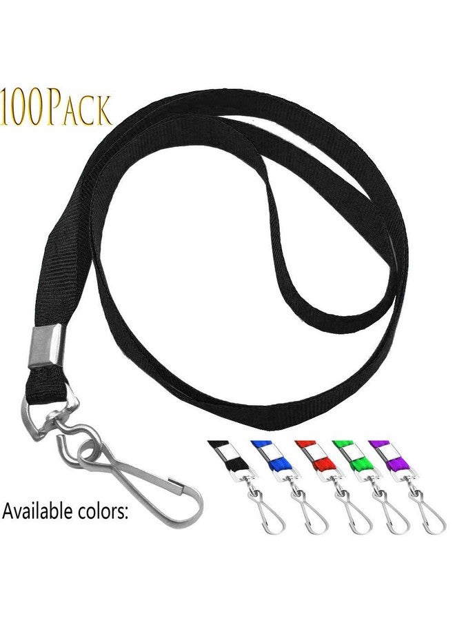 Beebel Lanyards 100 Pcs Lanyard for Id Badges Flat Lanyard with Badge Clip J-Hook - Image 3