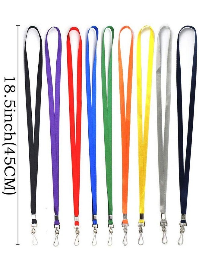 Beebel Lanyards 100 Pcs Lanyard for Id Badges Flat Lanyard with Badge Clip J-Hook - Image 2
