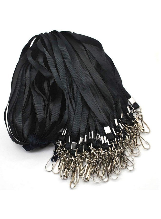 Beebel Lanyards 100 Pcs Lanyard for Id Badges Flat Lanyard with Badge Clip J-Hook - Image 1