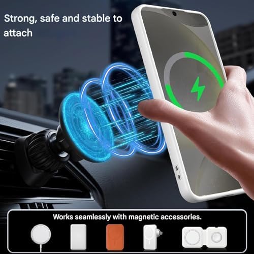 DIZORO Samsung S24 Case,Compatible with MagSafe, Non Yellow Military-Grade Drop Protection & Hard PC Back Cover Slim Transparent Anti-Scratch Shockproof Phone Case Titanium Grey - Image 2
