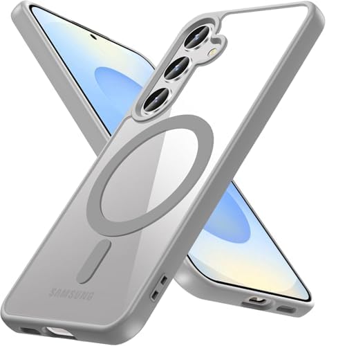 DIZORO Samsung S24 Case,Compatible with MagSafe, Non Yellow Military-Grade Drop Protection & Hard PC Back Cover Slim Transparent Anti-Scratch Shockproof Phone Case Titanium Grey - Image 1