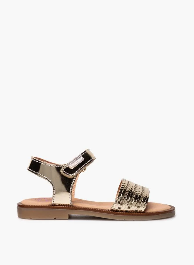 بابلوسكي Girls Hook & Loop Strap Sandals