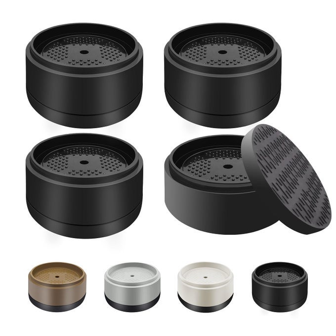 FURNITURE RISERS BED RISERS HEAVY DUTY 1 INCH 2 INCH 3 INCH 4 INCH ROUND ADJUSTABLE BED LIFTS RISER FOR DESK LEGS TABLE COUCH SOFA CHAIR REFRIGERATOR WASHING MACHINE 1 INCH BLACK 4 PACK