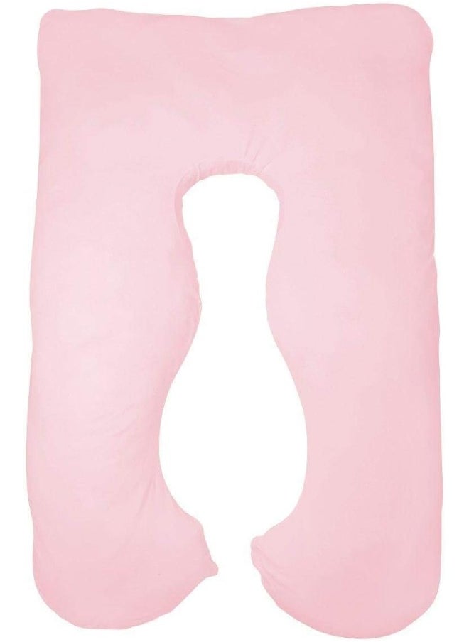 Generic U Shape Full Body Pillow Pregnant Women 130cm x 80cm Maternity Belly Support Sleep Pregnancy Cushion Baby Nursing Pillow Stomach Side Sleepers Pink Color Free Size  - Image 1