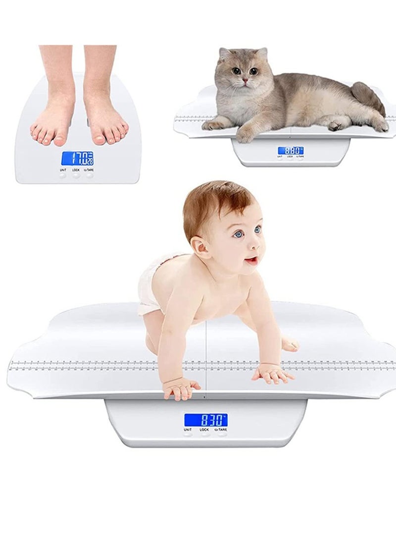 XiuWoo Baby Scale, Pet Scale, Multi-Function Toddler Scale, Digital Baby Scale, Blue Backlight, Weight and Height Track Max 100kg - Image 1