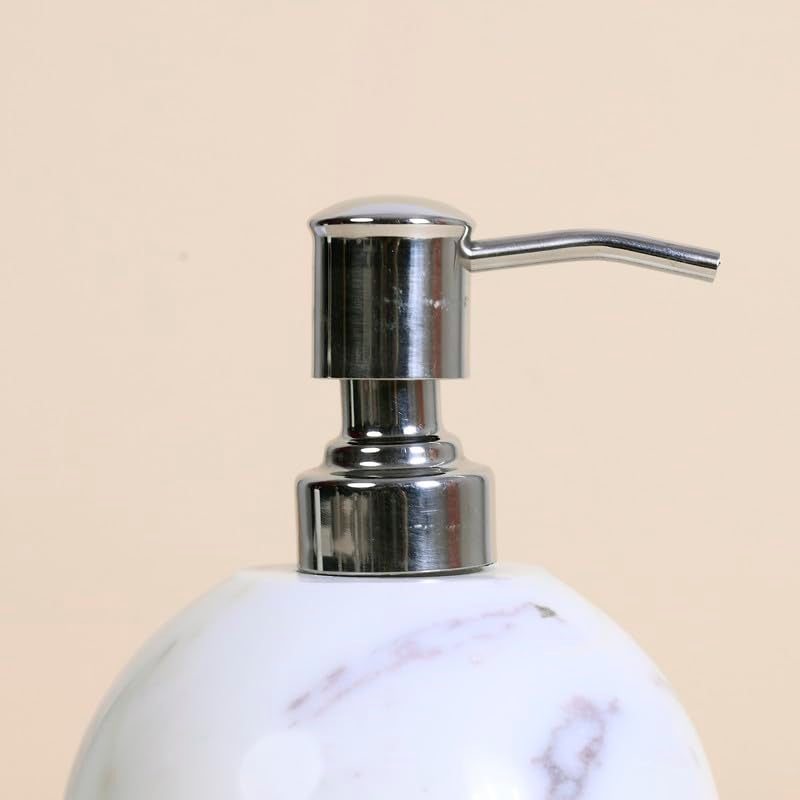 Grahvatika Marble Bathroom Accessories Set Liquid Soap Dispenser Handwash Soap Dispenser Luxury Gift Accessory for Home Bathroom Organiser - Image 2
