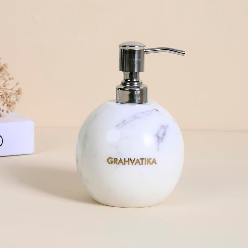 Grahvatika Marble Bathroom Accessories Set Liquid Soap Dispenser Handwash Soap Dispenser Luxury Gift Accessory for Home Bathroom Organiser - Image 1