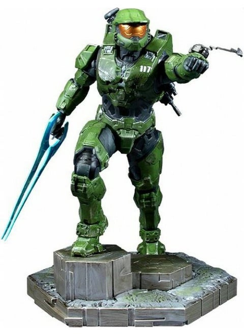 Halo Infinite Master Chief Grappleshot Pvc Statue 10 Inches Green