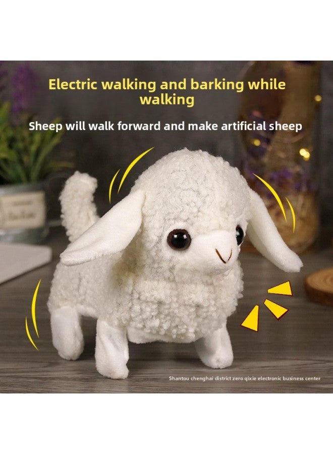 Children's Simulation Pet Plush Toy Electric Sheep Toy Head Can Move Can Call Can Walk Without Losing Hair For Boys And Girls-Color:Sheep [White]]-Specifications:opp Bag  - Image 3