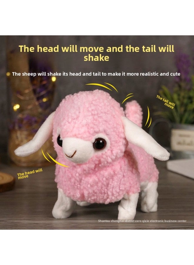 Children's Simulation Pet Plush Toy Electric Sheep Toy Head Can Move Can Call Can Walk Without Losing Hair For Boys And Girls-Color:Sheep [White]]-Specifications:opp Bag  - Image 4