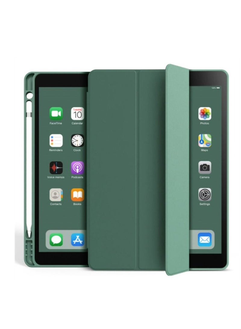 Loquat Dark night green iPad case with pen slot 