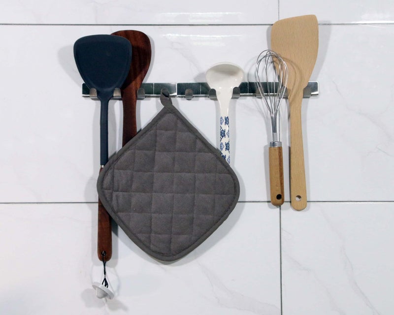 Bestjoy 5 PCS Pot Holders for Kitchen, Cotton Potholers with Great Heat Resistance, Hot Pads, Trivets for Cooking and Baking Grey - Image 4