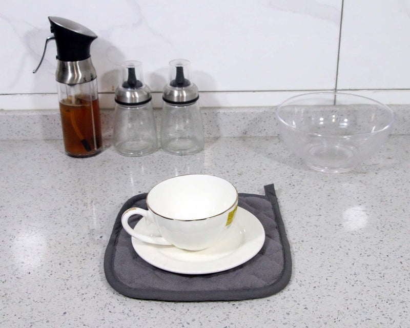Bestjoy 5 PCS Pot Holders for Kitchen, Cotton Potholers with Great Heat Resistance, Hot Pads, Trivets for Cooking and Baking Grey - Image 5