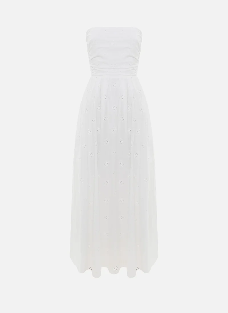 Lichi Open shoulder maxi cotton dress