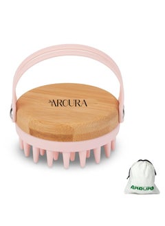 Aroura Premium Scalp Massaging Shampoo Brush for Hair Growth – Soft Silicone Exfoliating Bristles with Bamboo Handle Scalp Scrubber 1 Piece  - Image 4