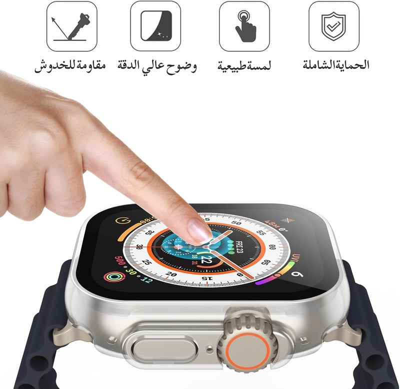 Misxi MIXI Hard Case with Glass Screen Protector Compatible with Apple Watch Ultra 2 (2024) / Ultra 49mm, Scratch Resistant PC Protective Case, Ultra-Thin Protective Case with Buttons - Image 2