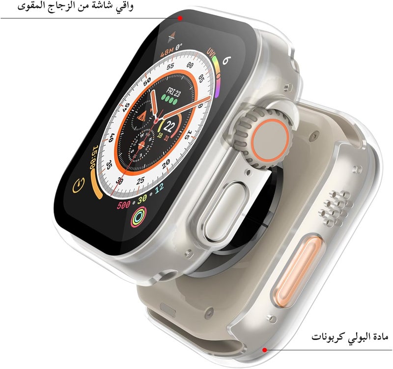 Misxi MIXI Hard Case with Glass Screen Protector Compatible with Apple Watch Ultra 2 (2024) / Ultra 49mm, Scratch Resistant PC Protective Case, Ultra-Thin Protective Case with Buttons - Image 4