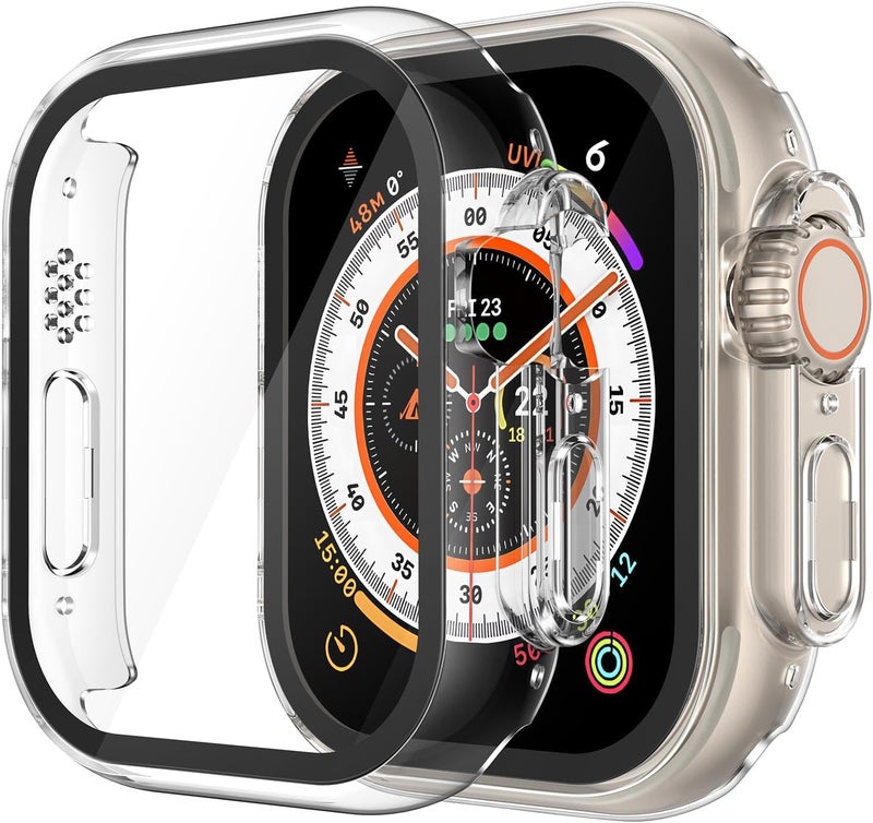 Misxi MIXI Hard Case with Glass Screen Protector Compatible with Apple Watch Ultra 2 (2024) / Ultra 49mm, Scratch Resistant PC Protective Case, Ultra-Thin Protective Case with Buttons - Image 1