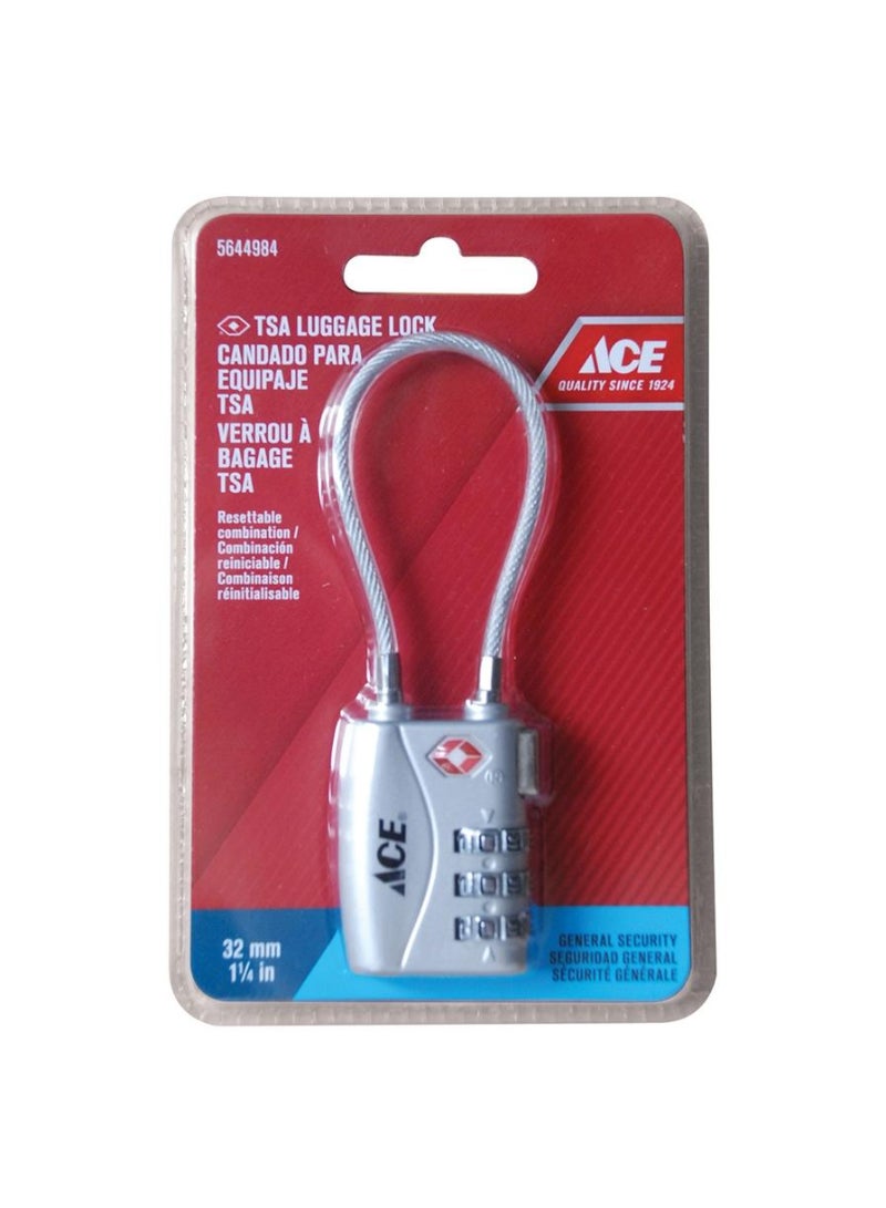 ACE 3 Dial Combination Luggage Padlock 3 2 x 10 x 1 4 cm 