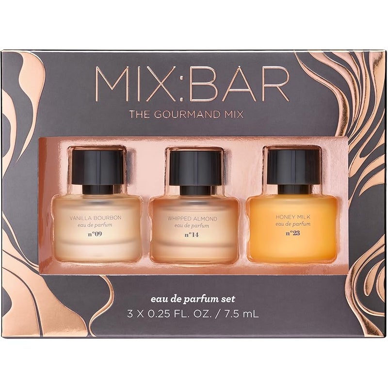 Mini Perfume Set for Women – Eau de Parfum Splash Dabber Trio 3pc Gift Set (Vanilla Bourbon, Whipped Almond, Honey Milk) – Travel Size Fragrance Collection