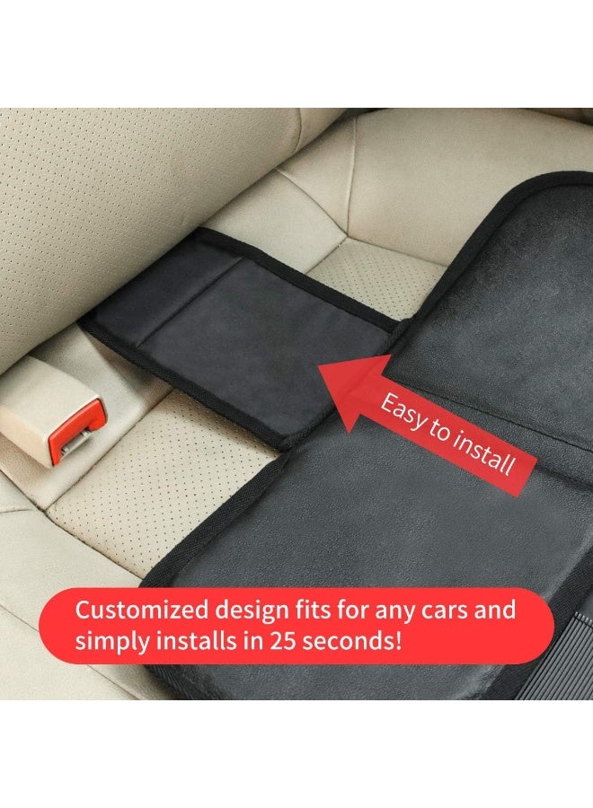 Dear Auto Kaiphy Car Seat Protector - Seat Protection Mat - Thick Padding - Durable, Waterproof Fabric, Leather Reinforced Corners & 3 Pockets for Handy Storage (2 Pack) Gray - Image 5