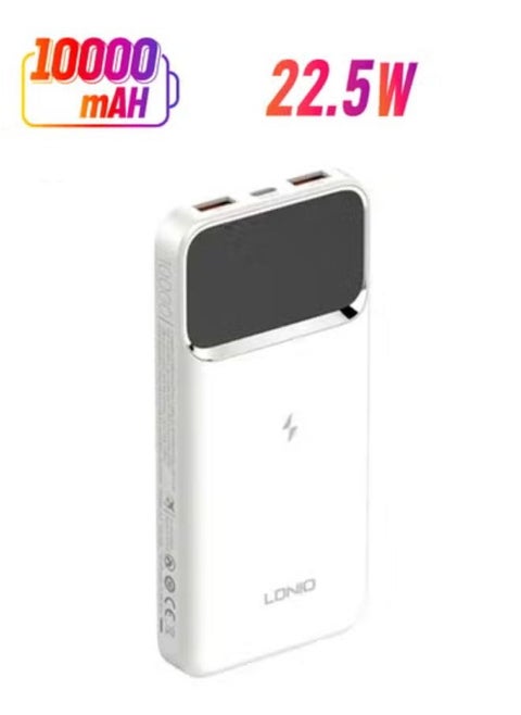 10000mAh Wireless Power Bank 2USB type-C port with Led Digital Display Wireless Power Bank