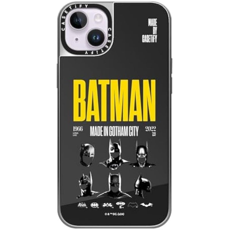 Casetify Mirror iPhone 14 Plus Case 【Batman Co-lab / 4.9ft Drop Protection/Compatible with Magsafe】 - Made in Gotham City - Silver on Silver - Image 2