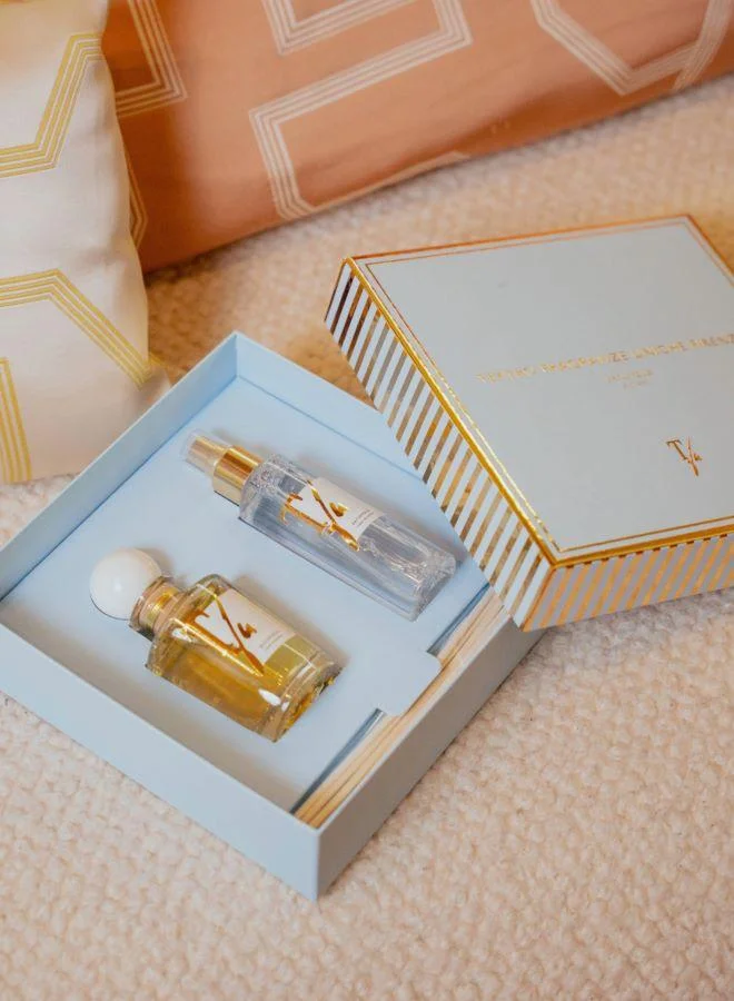 تياترو Cotton Puff Gift Box 100ml Diffuser + 100ml Fabric Spray