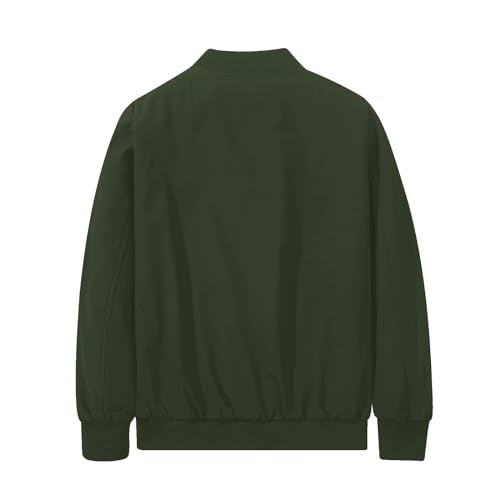 XiaoYouYu Men's Bomber Jacket Fashion Stylish Lightweight Windbreaker Spring Fall Casual Jackets for Men Green X-Large - Image 2