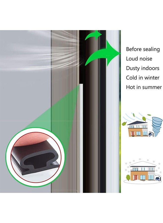 Generic 23 Feet Black Rubber Weather Stripping Door Seal Strip, D Shape Door Rubber Weather Seal Strip, Self-Adhesive Door Weatherstripping Soundproofing Door Seal Strip for Windows  - Image 3