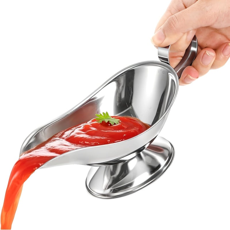 5 Amps Stainless Steel Sauce Boat For Condiments Steak Pepper BBQ Wedding Party Restaurant Hotel Kitchen Home Use Gravy Boat - Image 5