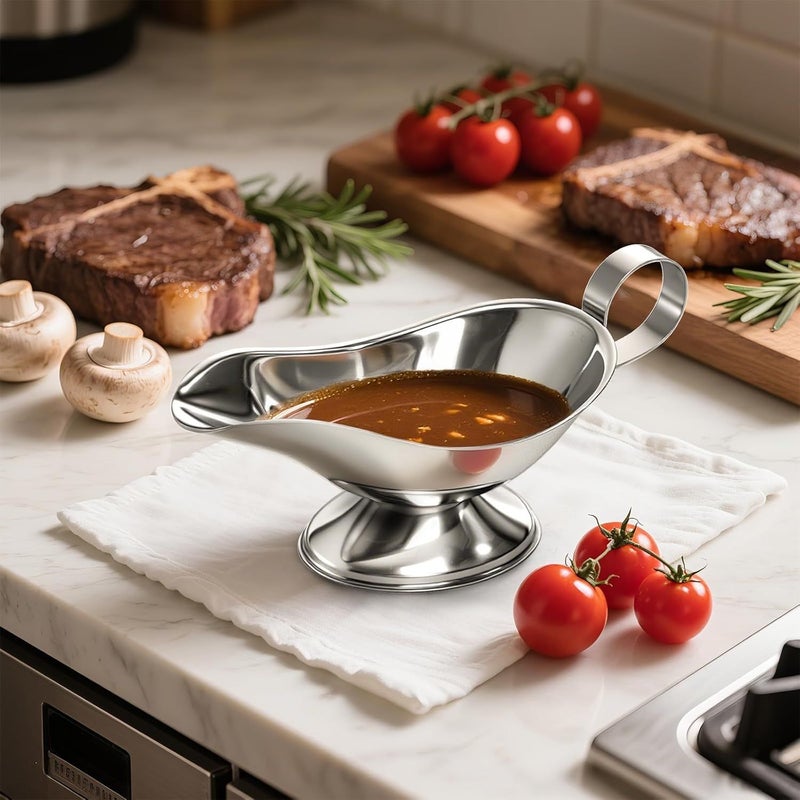5 Amps Stainless Steel Sauce Boat For Condiments Steak Pepper BBQ Wedding Party Restaurant Hotel Kitchen Home Use Gravy Boat - Image 1