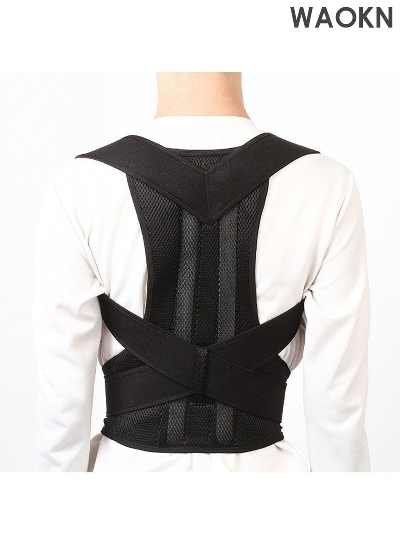 WAOKN Back Brace and Posture Corrector for Women and Men , Back Straightener Posture Corrector Scoliosis and Hunchback Correction Back Pain Spine Corrector Support Adjustable Posture Trainer , unisex , black . - Image 4