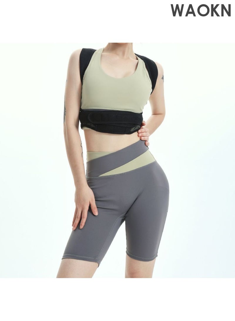 WAOKN Back Brace and Posture Corrector for Women and Men , Back Straightener Posture Corrector Scoliosis and Hunchback Correction Back Pain Spine Corrector Support Adjustable Posture Trainer , unisex , black . - Image 3