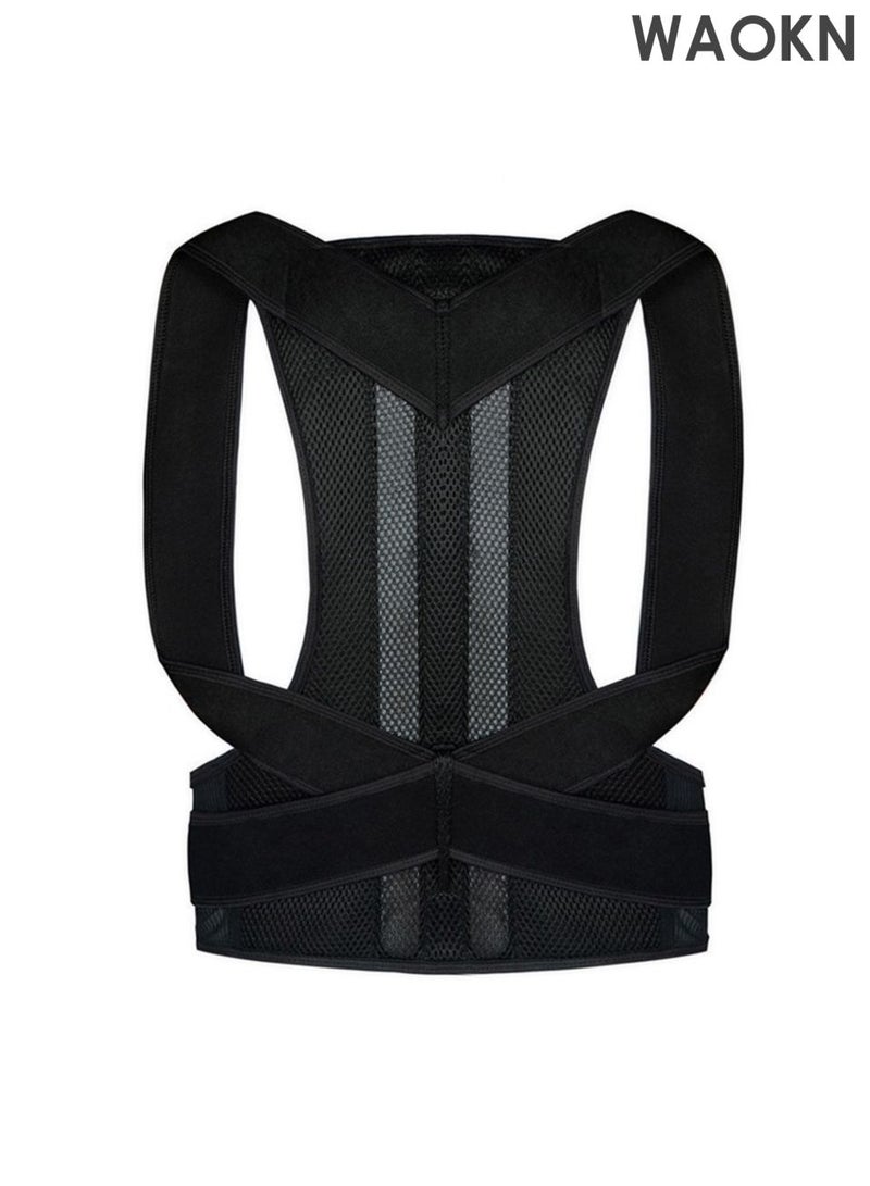 WAOKN Back Brace and Posture Corrector for Women and Men , Back Straightener Posture Corrector Scoliosis and Hunchback Correction Back Pain Spine Corrector Support Adjustable Posture Trainer , unisex , black . - Image 1