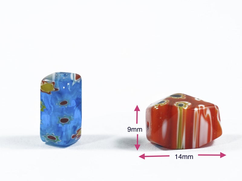 ALL in ONE Millefiori Lampwork Glass Beads for Jewelry Making DIY (14x9mm Irregular Oval) - Image 2