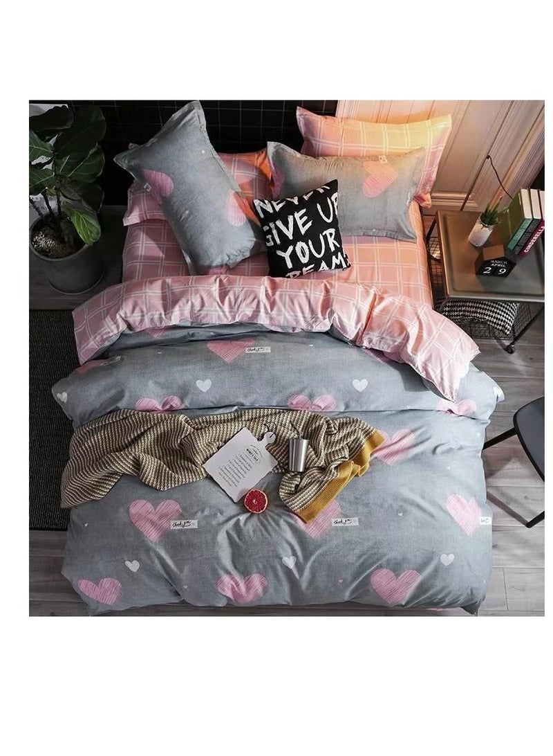 4pcs Soft & Breathable Cotton Single Comforter for All Seasons Duvet inserted bedding set 