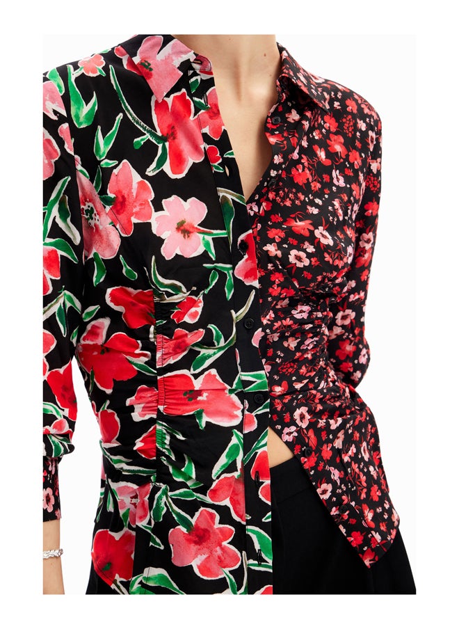DESIGUAL Floral gathered shirt  - Image 1