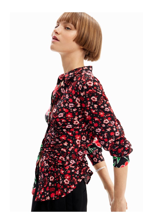 DESIGUAL Floral gathered shirt  - Image 4
