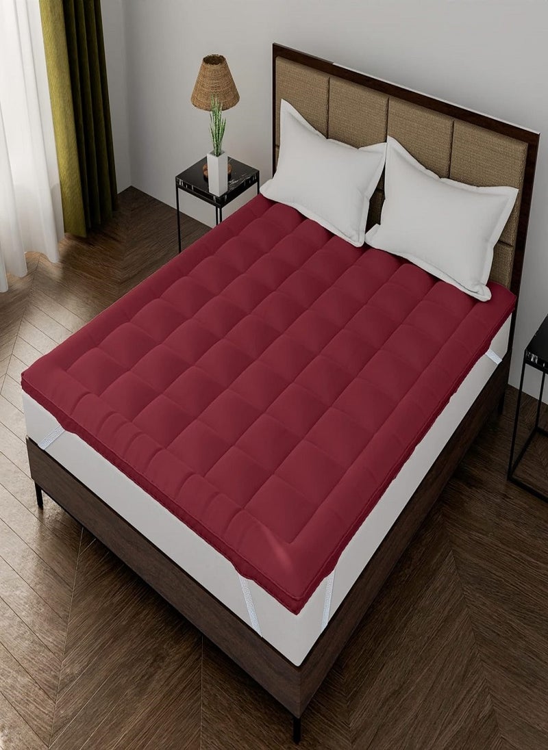 Blueberry Top Quality Box Stiched Cotton Mattress Topper With 4 Corner Elastic 6cm Thickness 120x200cm - Image 1