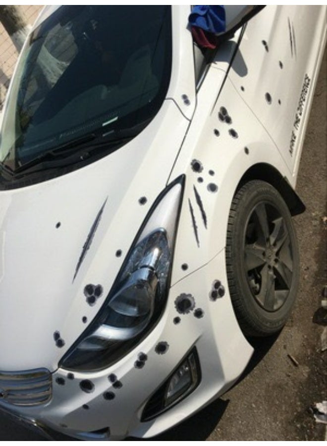Generic 3D bullet hole and scratch car stickers, can effectively cover small scratches or pits on the car body, simulated three-dimensional fake bullet hole stickers, car tattoo decoration, waterproof car stickers, car decals (22*30cm)  - Image 3