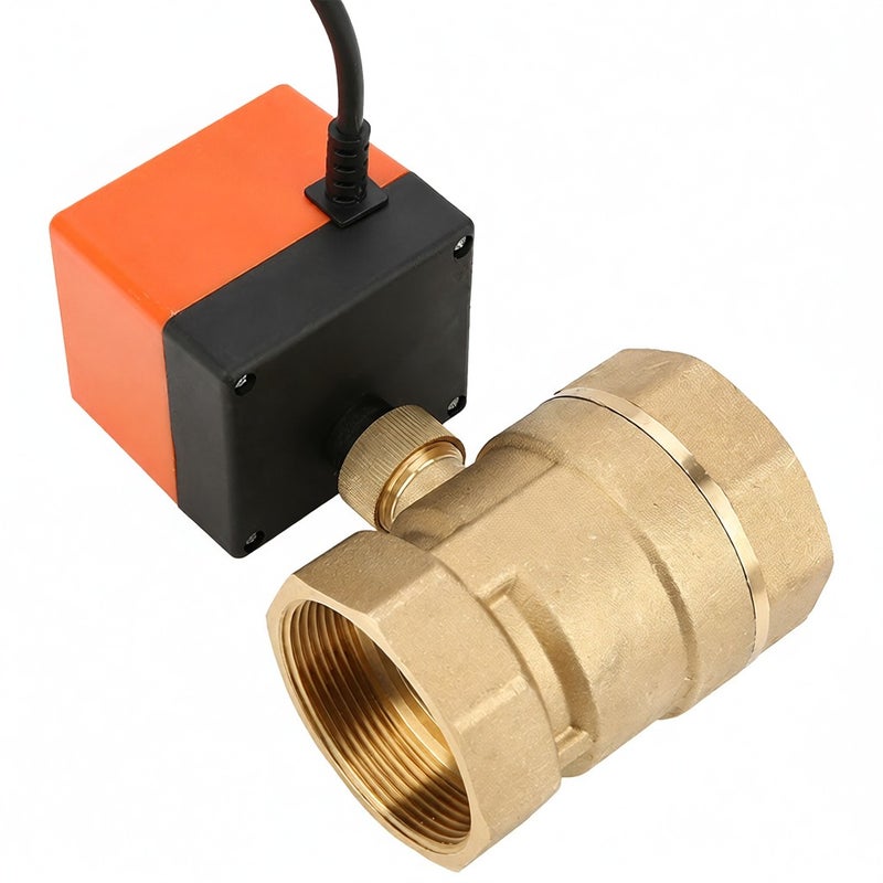 AC 220V G2 DN50 2-Way 3-Wire 2-Point Control Brass Electrical Motorized Ball Valve - Image 1