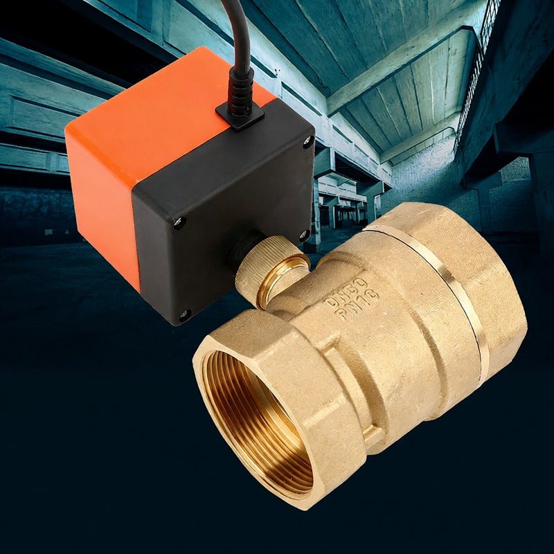 AC 220V G2 DN50 2-Way 3-Wire 2-Point Control Brass Electrical Motorized Ball Valve - Image 2