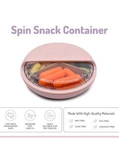 melii Spin 3 Compartment Snack Container, Pink  - Image 2