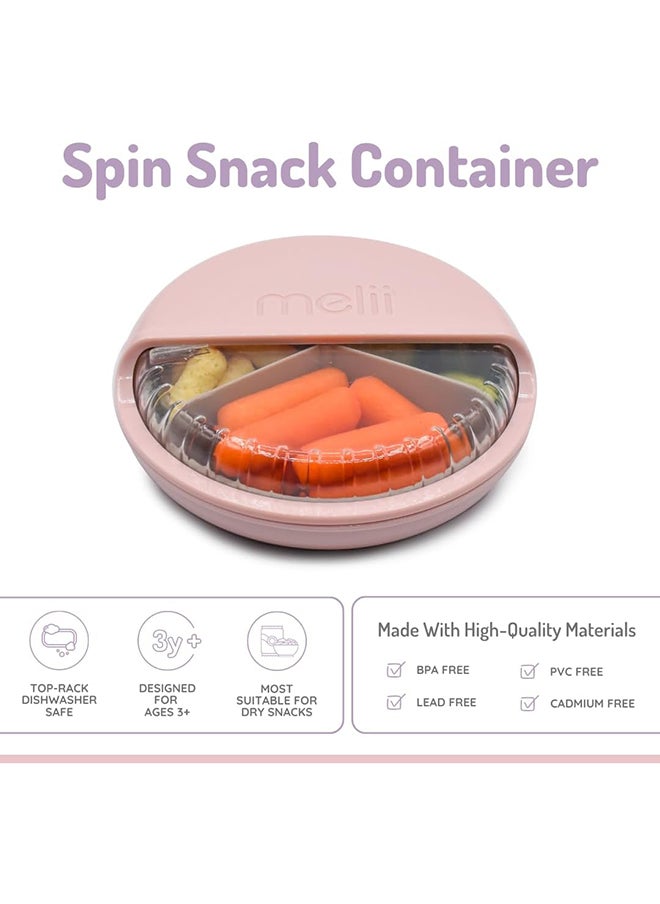 melii Spin 3 Compartment Snack Container, Pink  - Image 2